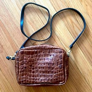 Clare V Midi Sac Brown Croco Style